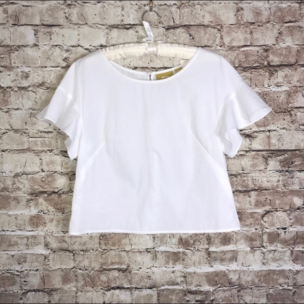 Maeve Anthropologie Cotton White Top